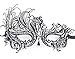 Signstek Metal Laser Cut Filigree Masquerade Venetian Party Mask, Black/Clear Stones
