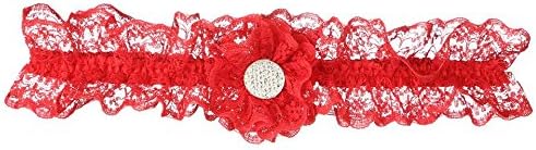 Rhinestone Rose Lace Garter - Sexy Bridal Red/Black Garter for Wedding, Prom, Homecoming etc. Party โฆ (Large, Red)