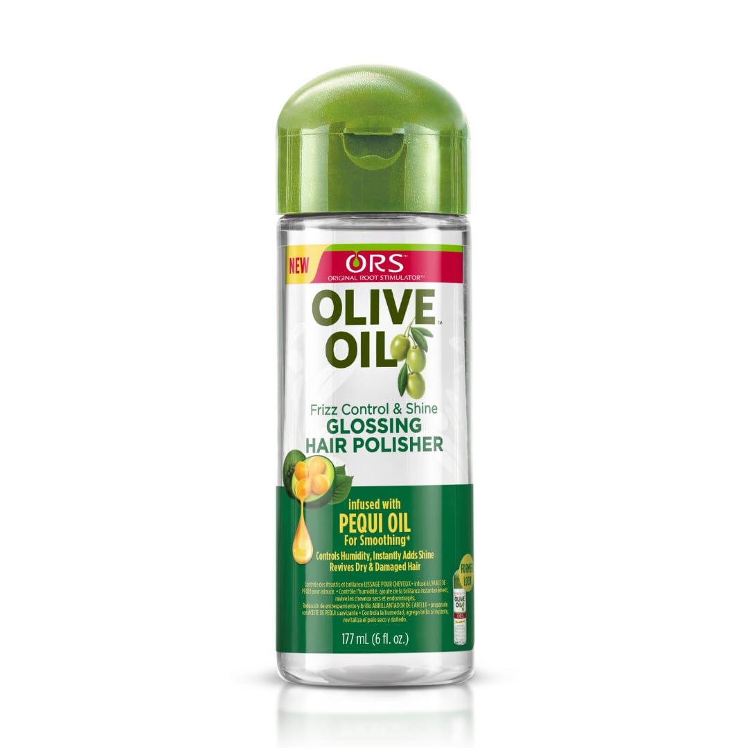 ORS Olive Oil Glossing Hair Polisher 177ml/6floz - Frizz Control, Shine, and Humidity Protection | Lightweight, Healthy Shiny Hair | Adds Gloss and Tames Frizz