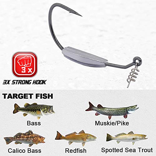 Weighted Swimbait Hooks JigHeadswith Twistlock Soft Plastic Worm