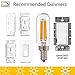 T25 4W Tubular LED Bulb,Edison LED Filament Pendant Lighting, Vintage E12 Candelabra Base LED Light,40w Incandescent Replacements,Warm White 2700K, Dimmable Night Light Bulbs,5 Pack