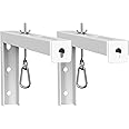 WALI Universal Projector Screen Ceiling Mount, Wall Hanging Mount L-Brackets, 12 inch Adjustable Extension with Hook Kit, Perfect Projector Screen Placement Hold up to 80 lbs (PSM001XL-W), White
