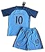 Manchester City 2016-2017 Aguero #10 Kids/Youths Home Soccer Jersey & Shorts Set (7-8 years)