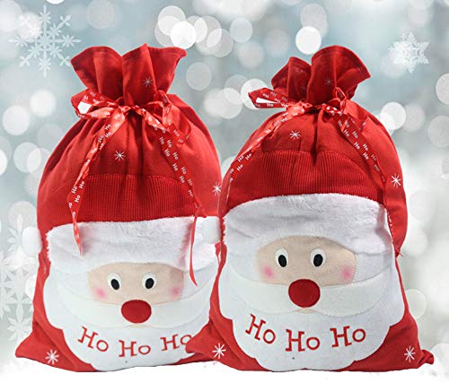 Christmas Santa Claus Sacks. 19.7''x28.3'' (50X72cm) Large Christmas Santa Sacks Ho Ho Ho. Pack of 2.