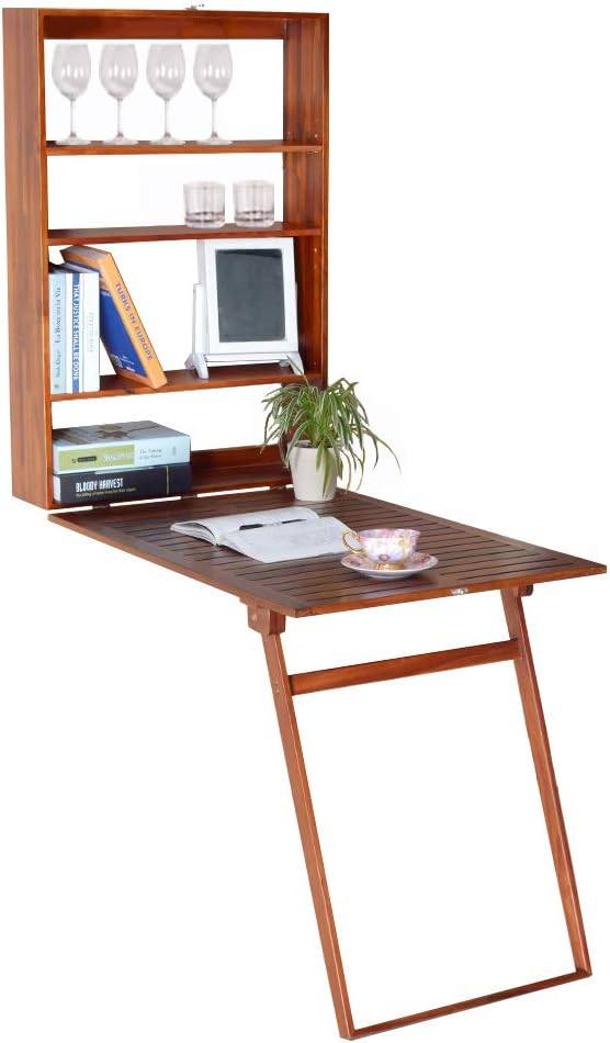 Best convertible desk wood folding cabinet laptop computer desk with shelf