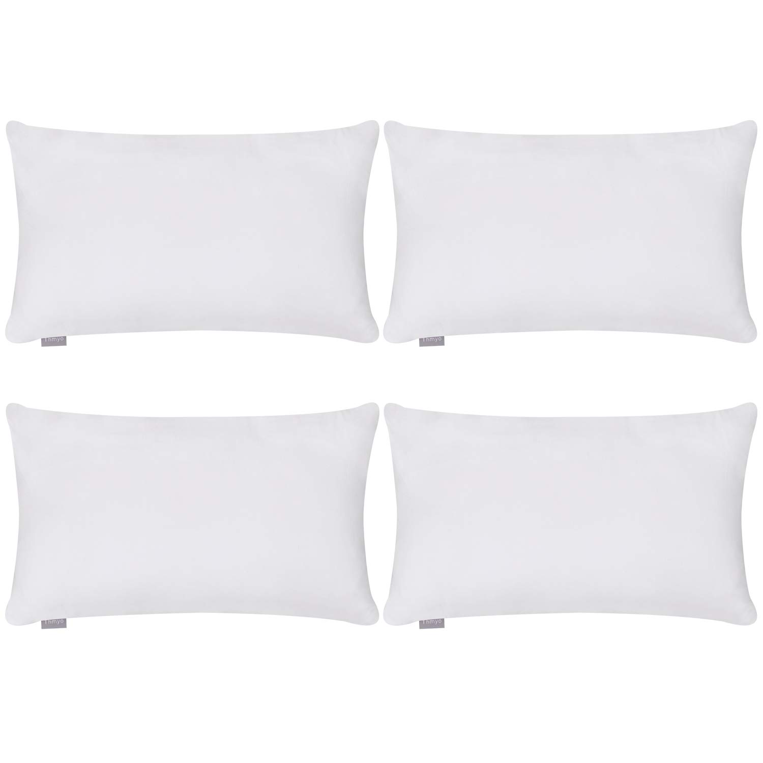 4 Pack Pillow cover,Cotton Comfortable Solid Decorative Throw Pillow Case Rectangle Cushion Cover Pillowcase For Lumbar (Cover Only,No Insert) (12x20inch/30x50cm, White)