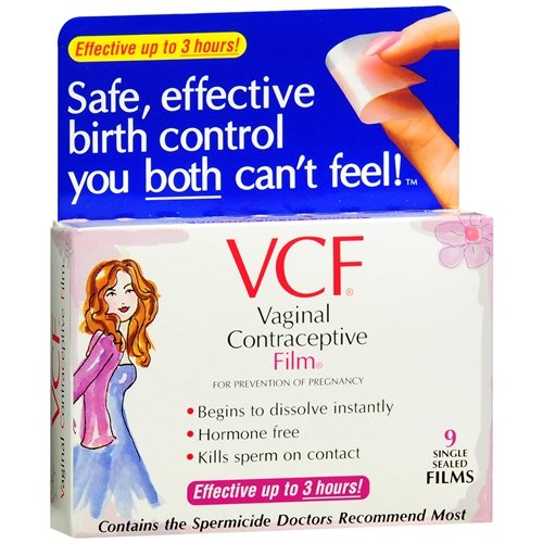 VCF Dissolving Vaginal Contraceptive Films 9 Ea (Best Female Birth Control)