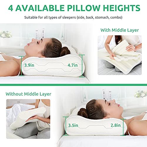 UTTU Sandwich Pillow Queen Size, Orthopedic Pillow for Neck Pain Relief