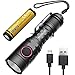 Evolva Future Technology Rechargeable Flashlight USB Mini Pocket Torch E9 Little Monster (1 pack - Black)