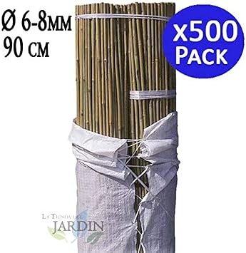 TUTOR DE BAMBU 90 cm, diámetro 6-8 mm. Uso agrícola para sujetar ...