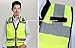 Misslo 4 Pockets High Visibility Safety Vest with Reflective Strips, Mesh Neon Yellow (Medium)