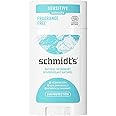 SCHMIDTS DEODORANT Fragrance Free Sensitive Deodorant, 2.65 OZ