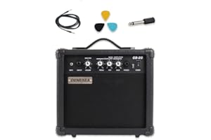 Electric Bass Amplifier 20w Bass Amp Black Color Treble Middle Bass and Mp3 Portable Size with Noiseless Cable Picks 6.5''int