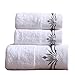 XFXHome Cotton bath towel five-star hotel grade 100% cotton towel suit (three-piece)(Gray pattern)