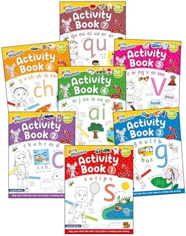 Jolly Phonics Activity Books 1-7: in Precursive Letters (British