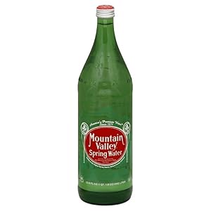 Mountain Valley Spring Water Glass Bottle 33.8 Ounces (Pack of 12)
