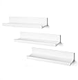 Americanflat Set of 3-14 Inch Floating Wall Shelves, White