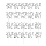 Fenteer Pack of 20 Glitter Wine Glass 2018 Cupcake