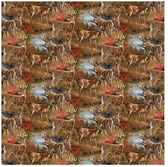 1 Yard - Amongst the Shadows Deer Allover Cotton Fabric (Great for Quilting, Sewing, Craft Projects, Quilts, Throw Pillows & More) 1 Yard X 44" Wide