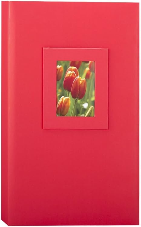 Amazon Com Kvd Albums 4x6 Photo Album Fits 300 Pictures With Window Frame Cover Red Home Kitchen