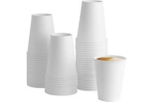 GUSTO [12 oz. - 100 Count] Disposable White Paper Cups, Hot Coffee Cups - Eco-Friendly Hot Cups - Formerly Comfy Package