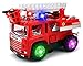 Mini Pumper Fire Truck Rescue Battery Operated Bump and Go Toy Truck w/ Flashing Lights, Sounds