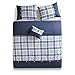 Comfort Spaces Casual Comforter Set Sporty Design, Vibrant Color, Active Lifestyle Boys Bedroom Décor, All Season Soft Microfiber Bedding Set, Decorative Pillow, Sham Blue Plaid Queen 4 Piece