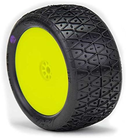 1/10 Crosslink 2.2 Rear Tires, Clay Mounted with Yellow Wheel: Buggy (2)