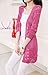 Shawhuaa Womens Crochet Knitted Open Front Cardigan Pocket Sweater Rosy