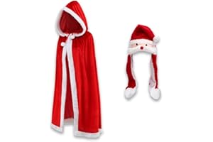Celebrigo Hat with Moving Ears(Whisker) & Dress up Red Cloak Set - Perfect for Kids, Women - Funny Christmas Gifts
