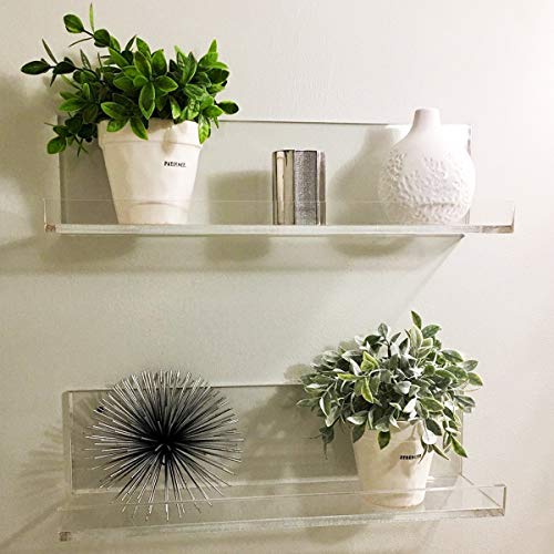 Acrylic Floating Wall Ledge Shelf, Wall Mounted Nursery Kids Bookshelf