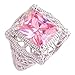 Psiroy Women's 925 Sterling Silver 5ct Pink Topaz Filled Ring