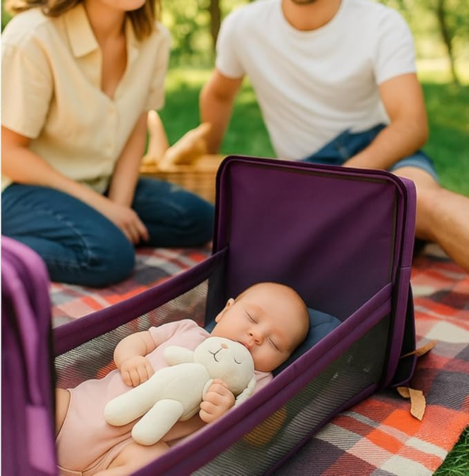 Mochila Maternidade Bebê Bolsa que Vira Berço, Troca Bebê, Porta Lenço, Fralda, Mamadeira Com Bolsos Térmicos, Prova D'água, Impermeavel, Alças Acolchoadas, Premium, Marca ATM