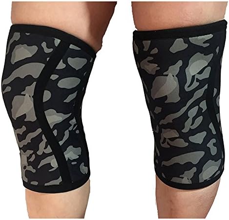 Knee Sleeves (1 Pair) Support &amp; Compression for Weightlifting, Powerlifting &amp; CrossFit - 7mm Neoprene Sleeve for the Best Squats - Both Women &amp; Men, Black (Camouflage, L)