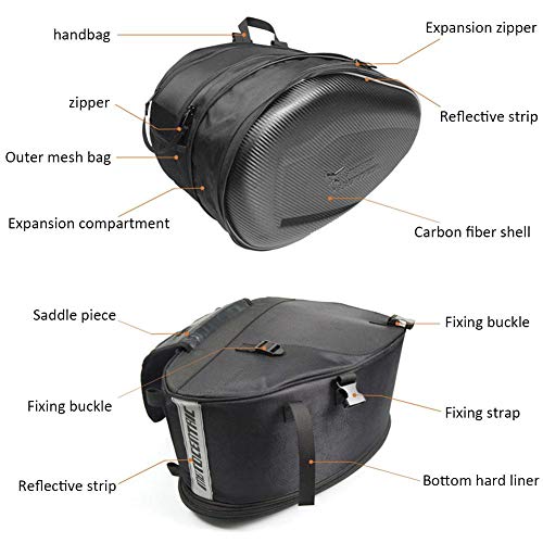 Ya-tube Moto Centric Motorcycle Saddle Bag Waterproof Oxford Travel 41L Capacity Vehicle Equipment Bag