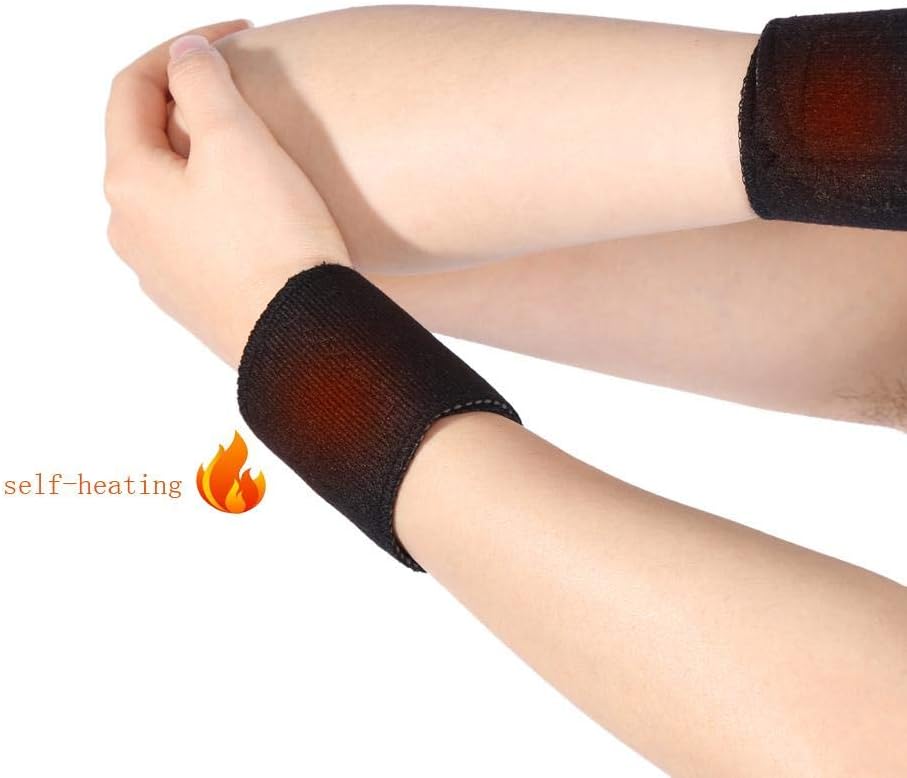 Wrist Brace, 1 Pair Self-heating Wrist Brace Support Protector Tourmaline Magnetic Massage for Women and Men Adult and Children - Image 3