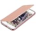iPhone 8 Case,iPhone 7 Case, LONTECT Slim PU Leather Folio Flip Case with Card Slot & Clear Soft TPU Back Cover for Apple iPhone 8/iPhone 7 - Rose Gold