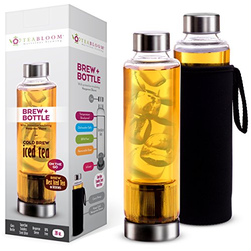 Teabloom tea infuser travel bottle - large capacity col…