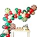 126pcs Merry Christmas Balloon Arch Garland Kit Green Red White Latex Balloons Candy’s Foil Balloons Balloon Tie Tools Adhesive Dots for Christmas Party Decorations
