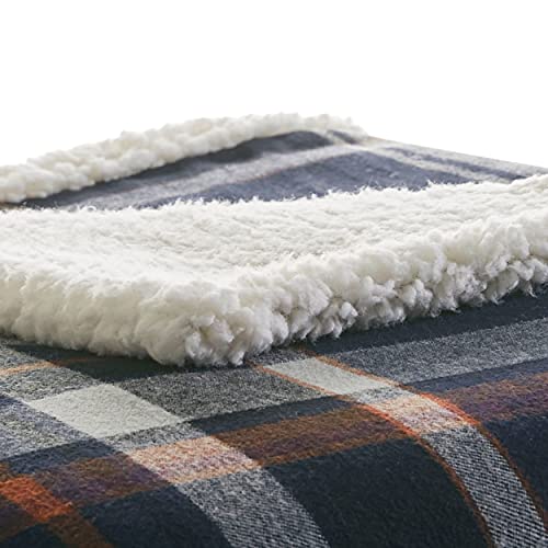Eddie Bauer Plush Sherpa Fleece Throw Soft & Cozy Reversible