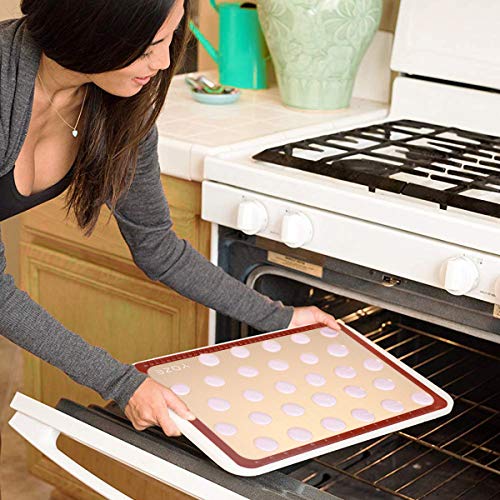 QUELLANCE Non-Slip Silicone Pastry Mat Set of 3 Half Sheet Mat, (11 5/8" x 16 1/2") Non Stick and BPA Free Silicone Baking Mat for Macaron/Pastry/Cookie/Bun/Bread Making