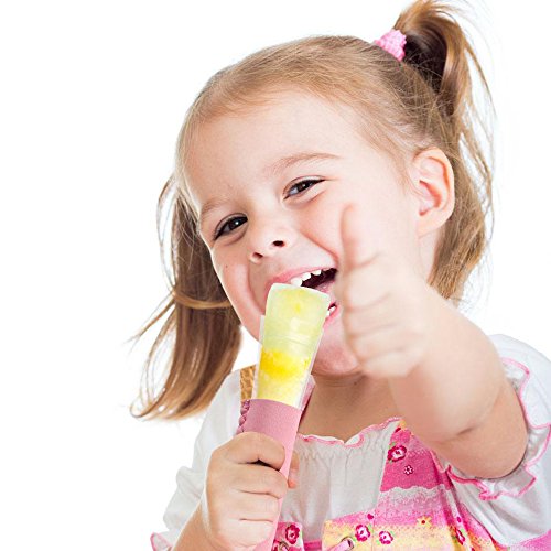 Ice Popsicle Mold Bags, Naisidier 150Pcs Disposable Zip-Top Ice Pop Molds with 5 Ice Pop Sleeves, Summer Ice Pop Making Molds for Yogurt Juice Fruit Ice Candy