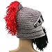 GIANCOMICS Red Tassel Roman Halloween Cosplay Knight Helmet Visor Beanie Knit Hat Cap Grey LM03