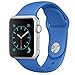 FanTEK Soft Silicone Sport Style Replacement iwatch Strap for Apple Wrist Watch 38mm Models - Small/Medium - Royal Blue