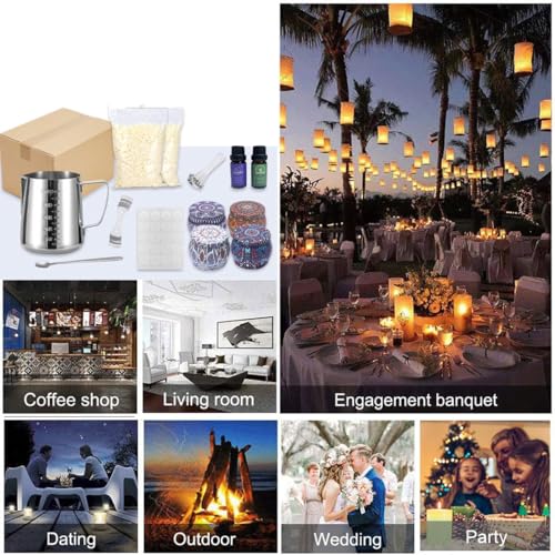 Candle Making Kit DIY Candles Craft Tools for Adult Beginner, Scented Candle Maker Gift Set Full Wax Cup Candle Making Supply with Wicks Beeswax Wick Holder Sticker Pot Essential Oils Candle Jars