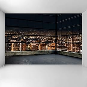 Wall Mural 3D Cityscape Removable Wallpaper Wall Sticker for Bedroom Living Room - 66x96 inches