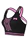 Welcos Women Wirefree Sports Push Up Support Bras Removable Padded Low Back Rose M