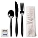 Transitions2earth Biodegradable EcoPure 6-in-1 Heavyweight Cutlery/Utensil Packs - 50 Packs - Contains: Fork, Knife, Spoon, Napkin, Salt, Pepper - Individually Wrapped - Earth-Friendly, Heavy Duty