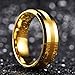 King Will Glory Mens 8mm Matte Brushed Center Tungsten Carbide Ring Yellow Gold Polished Wedding Band