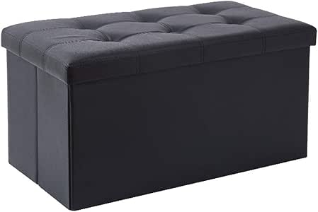 RXM Folding Storage Footstool Leather Multi-function Save